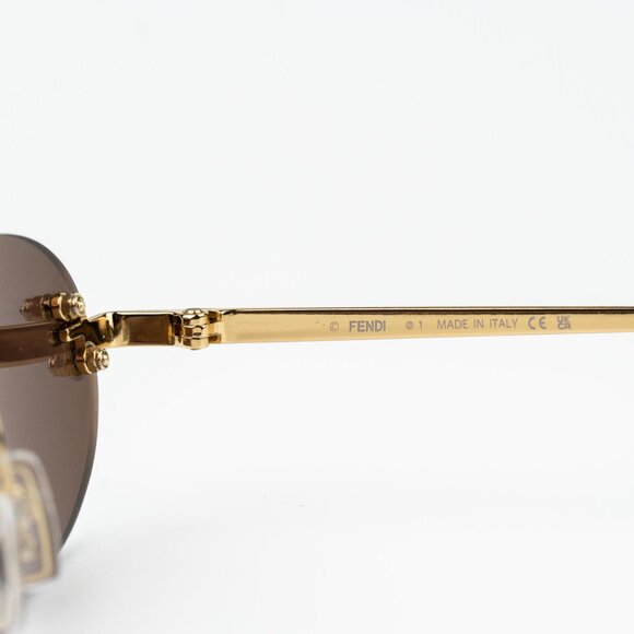 Fendi FIRST CRYSTAL Women Sunglasses Yellow Gold Oval FE4075US 30L AUTHENTENTIC - Picture 7 of 14